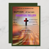 Divine Horizon Abstract Cross Baptism Invite Kaart (Voorkant / Achterkant)
