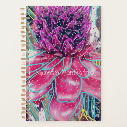 Divine Hot Pink Ananas bloemplanner Planner (Voorkant)