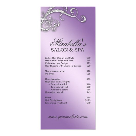 Divine Hydrangea Jewelry Swirl Paars Reclamekaart (Voorkant)