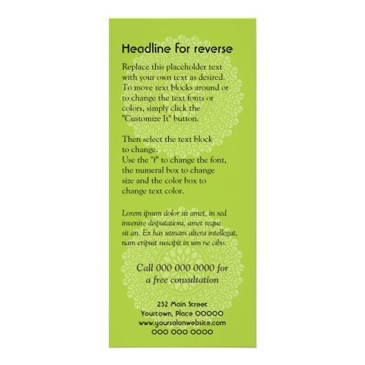 Divine Impression Green Rack Kaart (Achterkant)