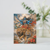 Divine Kali Chariot Briefkaart (Staand voorkant)