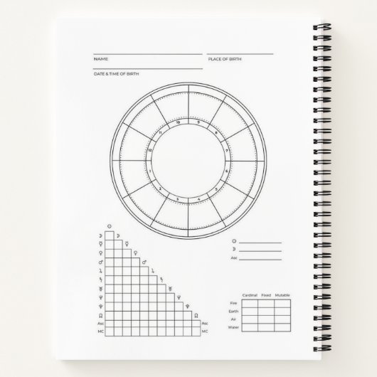 Divine Light Astrological Zodiac Notitieboek (Achterkant)