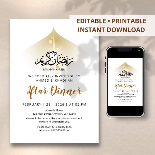 Divine Light & Celestial Glow Iftar-diner Kaart