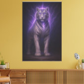 Divine Lightning White Tiger – Celestial Power Fan Canvas Afdruk (Insitu (Woonkamer))