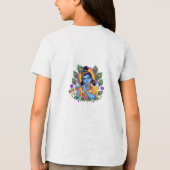 Divine Lord Krishna Playing Flute with Peacock Fea Tri-Blend Shirt (Achterkant)