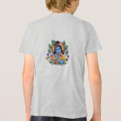 Divine Lord Krishna Playing Flute with Peacock Fea Tri-Blend Shirt (Achterkant)