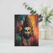 Divine Lord Shiva Abstracte regenboogkleur Splash Briefkaart (Staand voorkant)