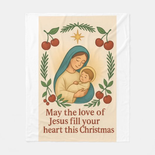 Divine Love Christmas Blanket – Baby Jesus  Fleece Deken (Voorkant)