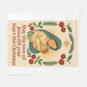 Divine Love Christmas Blanket – Baby Jesus  Fleece Deken (Voorkant (Horizontaal))