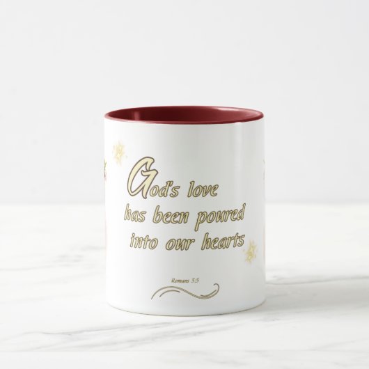 Divine Love Mug: 'Romans 5:5 Bible Verse Design Mok (Midden)