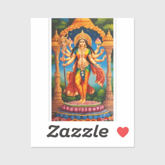 Divine Maa Durga Mandap: met de hand getekend mees Sticker (Vel)