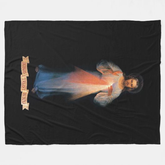 Divine Mercy Blanket Fleece Deken (Voorkant (Horizontaal))