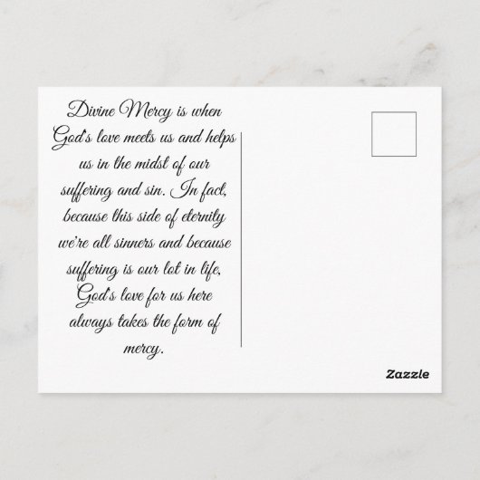 Divine Mercy Briefkaart (Achterkant)