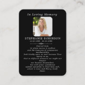 Divine Mercy Catholic Funeral Black Prayer Card Visitekaartje (Voorkant)