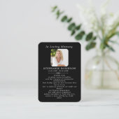 Divine Mercy Catholic Funeral Black Prayer Card Visitekaartje (Staand voorkant)