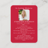 Divine Mercy Catholic Funeral Red Prayer Card Visitekaartje (Voorkant)