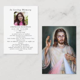 Divine Mercy Catholic Jesus Funeral Prayer Card Visitekaartje