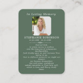 Divine Mercy Catholic Sage Green Prayer Card Visitekaartje (Voorkant)