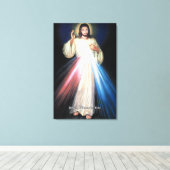 Divine Mercy Devotional Afbeelding. Canvas Afdruk (Insitu (Houten vloer))