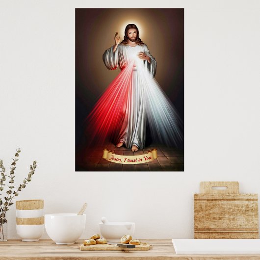 Divine Mercy Devotional Afbeelding. Poster (Keuken)