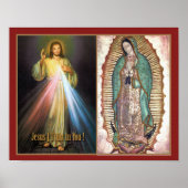 Divine Mercy en Our Lady of Guadalupe Devotional Poster (Voorkant)