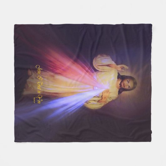 Divine Mercy Fleece Deken (Voorkant (Horizontaal))