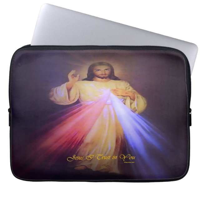 Divine Mercy Gold Laptop Sleeve (Voorkant)