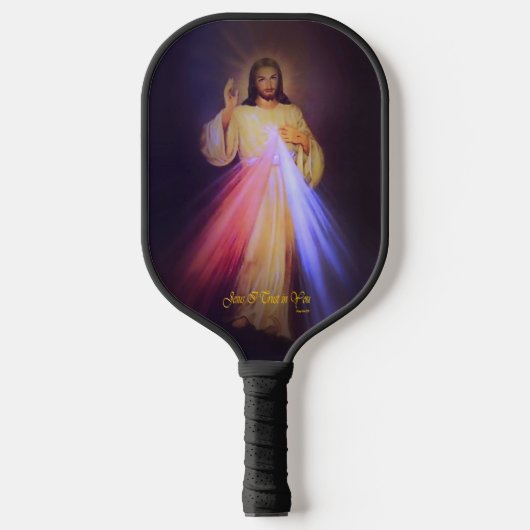 Divine Mercy Gold Pickleball Paddle (Voorkant)