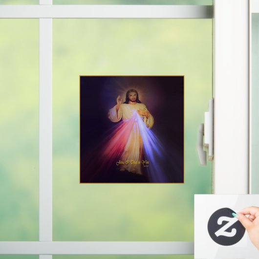 Divine Mercy Gold Raamsticker (Huis)