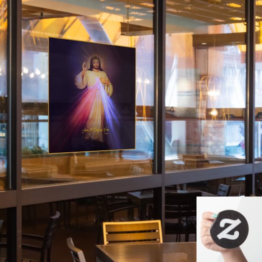Divine Mercy Gold Raamsticker (Restaurant Raam)
