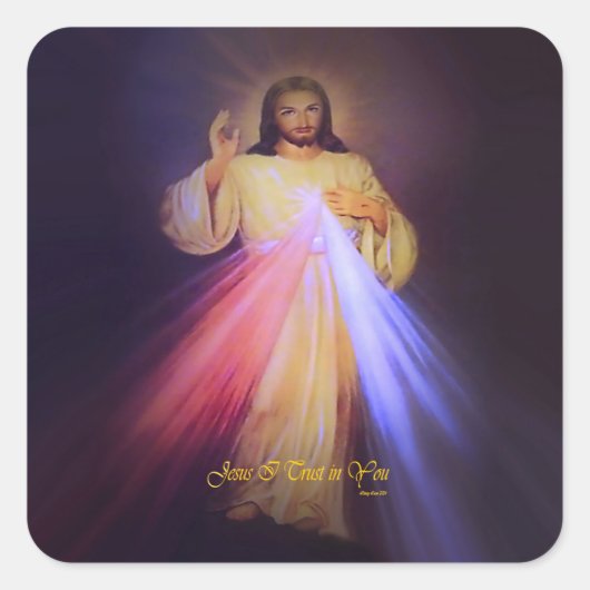 Divine Mercy Gold Vierkante Sticker (Voorkant)