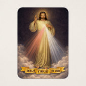Divine Mercy Jesus Catholic Funeral Holy Card - Visitekaartje (Voorkant)