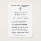 Divine Mercy Jesus Catholic Funeral Holy Card - Visitekaartje (Achterkant)