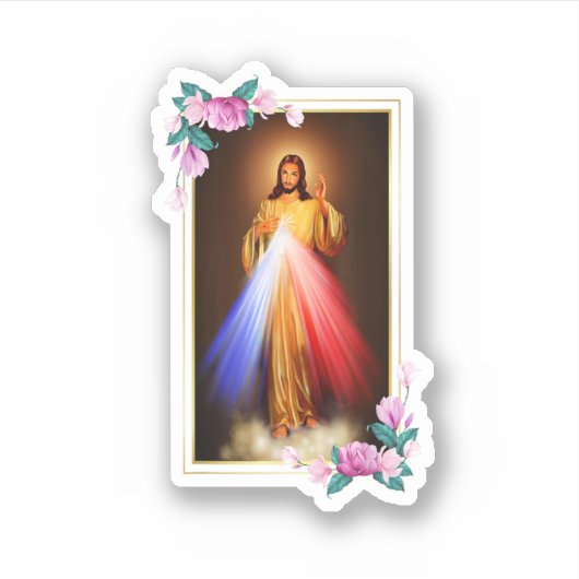 Divine Mercy Jesus Christ Sacred Heart Of Jesus Gi Sticker (Voorkant)