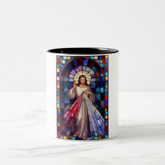 Divine Mercy Jesus Coffee Mug Tweekleurige Koffiemok (Center)