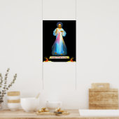 Divine Mercy Jesus Faustina en Angels Poster (Keuken)