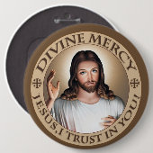 DIVINE MERCY JESUS, IK VERTROUW IN JE! DEVOTIONEEL RONDE BUTTON 6,0 CM (Voorkant /achterkant)