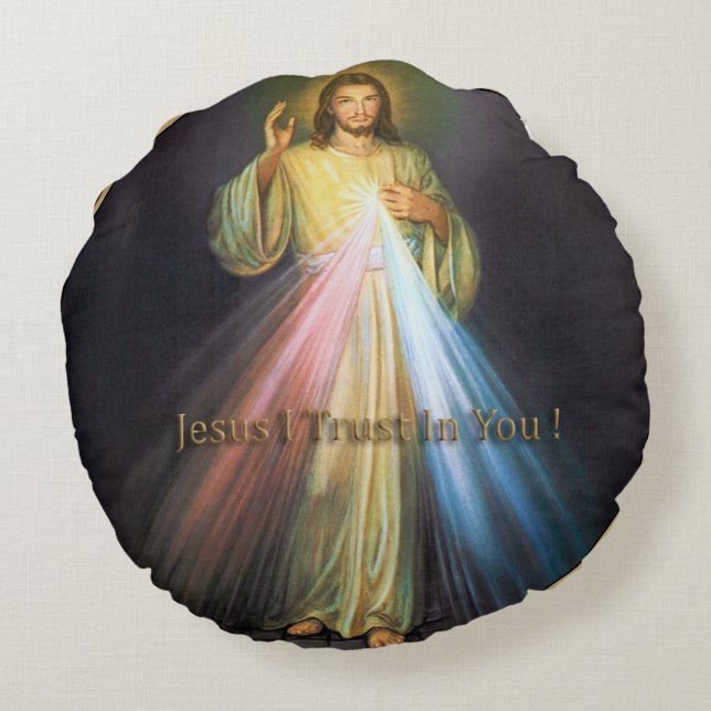 DIVINE MERCY JESUS IK VERTROUW IN JE ROND KUSSEN (Achterkant)