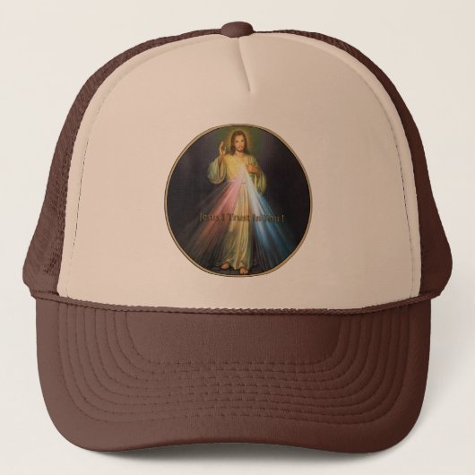 DIVINE MERCY JESUS IK VERTROUW IN JE TRUCKER PET (Voorkant)