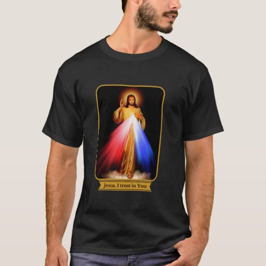 Divine Mercy Jesus, ik vertrouw op jou katholiek T-shirt (Voorkant)