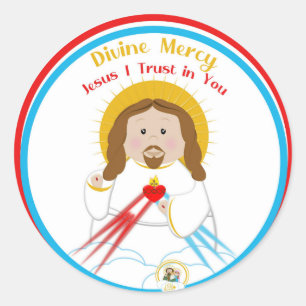 Divine Mercy Jesus, ik vertrouw op jou Ronde Sticker