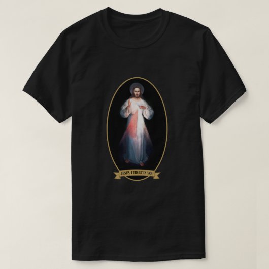 Divine Mercy Jesus, ik vertrouw op jou T-shirt (Design voorkant)