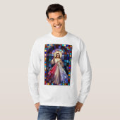 Divine Mercy Jesus Men's Long Sleeve Tee Shirt (Voorkant volledig)