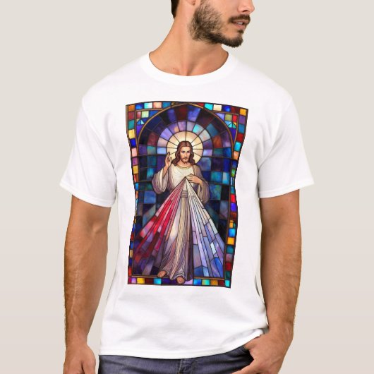 Divine Mercy Jesus Men's Tee Shirt (Voorkant)