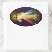 Divine Mercy Jesus Oval Stickers (Tas)
