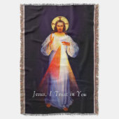 Divine Mercy Jesus Throw Blanket Deken (Voorkant Verticaal)