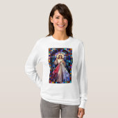 Divine Mercy Jesus Women's Long Sleeve Tee Shirt (Voorkant volledig)