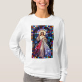 Divine Mercy Jesus Women's Long Sleeve Tee Shirt (Voorkant)
