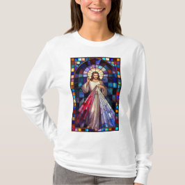Divine Mercy Jezus Dames T-shirt met lange mouwen