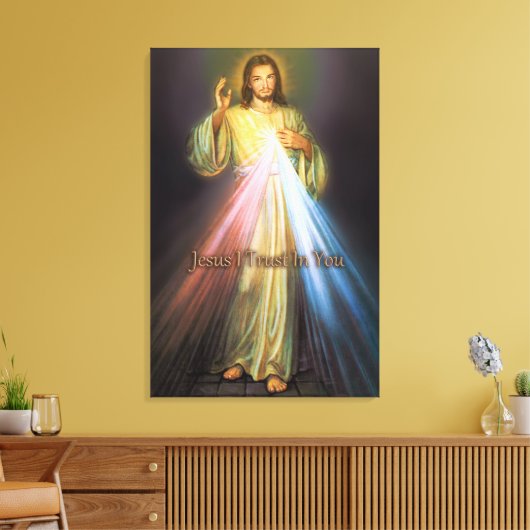Divine Mercy Jezus, ik vertrouw op jullie Afbeeldi Canvas Afdruk (Insitu (Woonkamer))